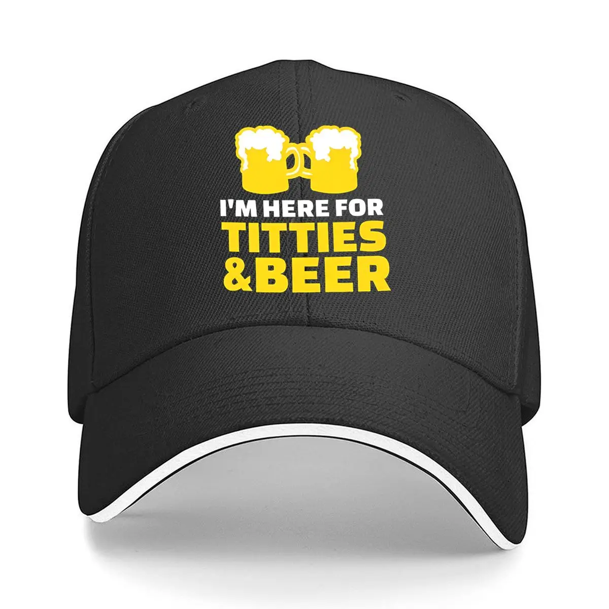 

Titties Beer - Bold, Text, Fun, Edgy, Humor - Themed Sandwich Baseball Cap