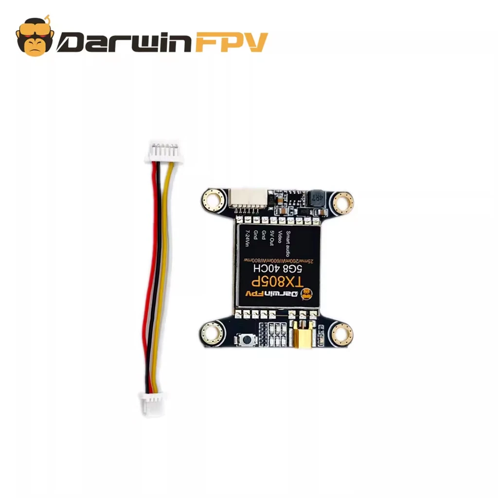 DarwinFPV TX805P VTX 5.8G 40CH 25/200/600/800mW FPV Transmitter LED Display Support Smart audio For Drone 