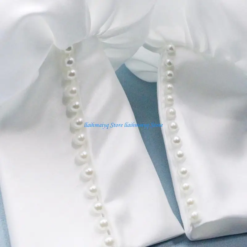 

573B Elegant Arm Gloves for Wedding Evening Party Arm Covers Fingerless Gloves for Dancing Party Arm Sleeves Lady Arm Cover