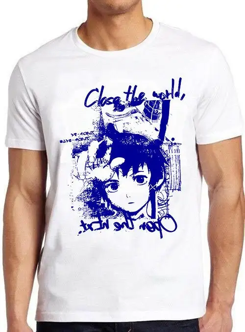 Serial Experiments Lain Close The World Open Next Japanese Manga Anime Retro Cartoon Top T Shirt 1189