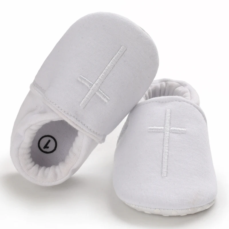 Weiße Tauf-Babyschuhe für Jungen und Mädchen, weichsohlige Baptismusschuhe, Sneakers für Neugeborene, Tauf-Lauflernschuhe – Detail 11