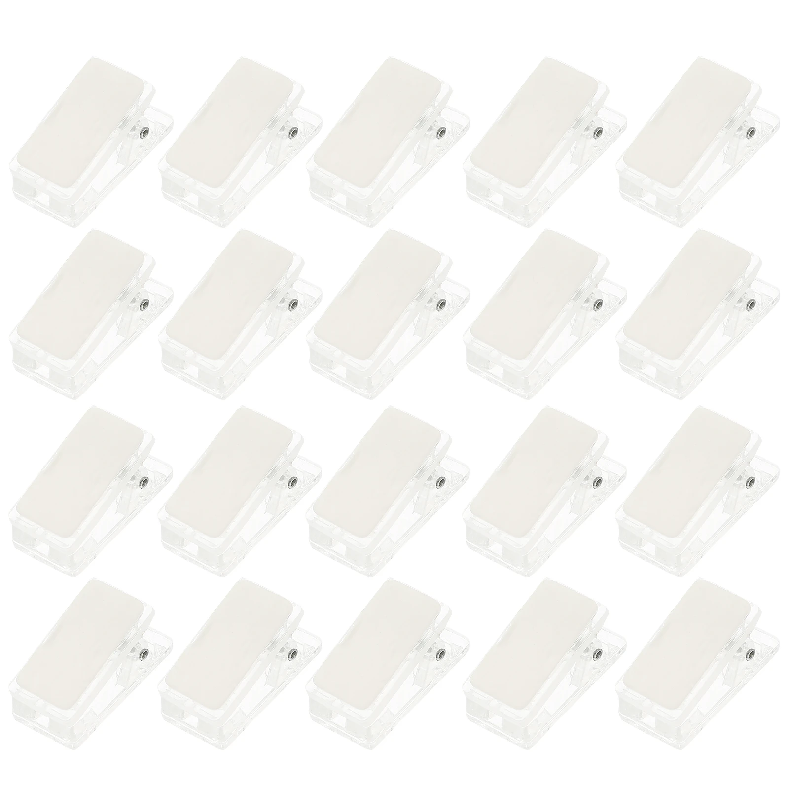 

30pcs Clear Plastic Spring Clips ID Badge Holder Iron Attachment for Walls Tiles Glass Wood Metal Hanging Items Self Adhesive