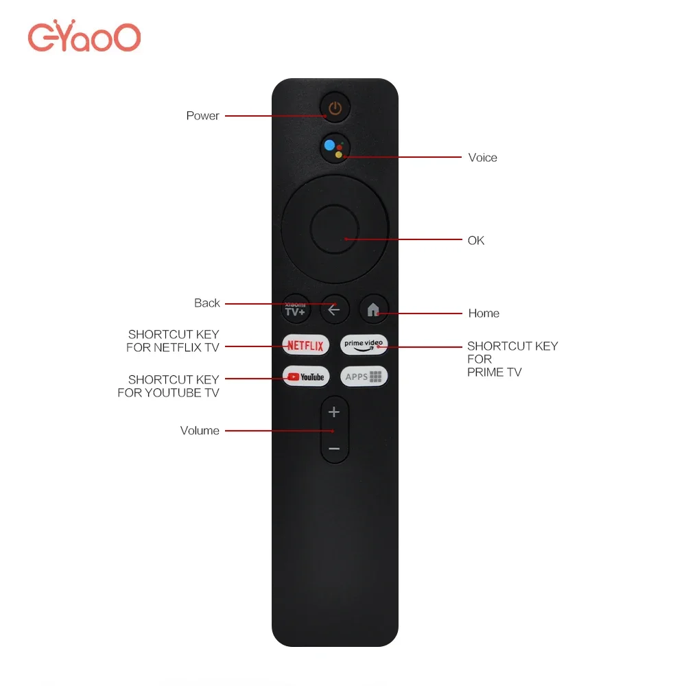 XMRM-M6 Voice remote Control Applicable to 4K Ultra HD Streaming Media Player Use for Xiaomi mi 2nd Gen Box (Only Voice Remote)