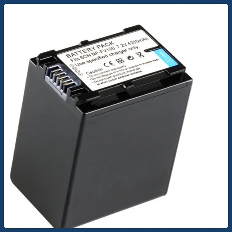 Batería de NP-FV100 de 4200mAh para cámara Sony, repuesto de alta capacidad para videocámara profesional NP-FV70, potencia 2 veces de ejecución más larga