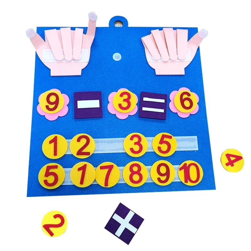 Material didáctico Montessori para niños, juguetes educativos para aprender matemáticas, material de fieltro, manualidades