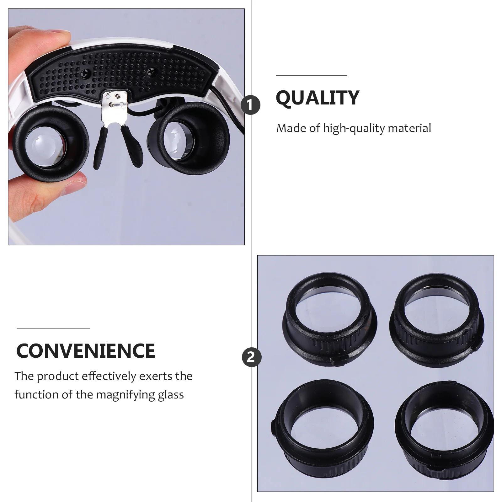 

Binocular Magnifier 1Set 4Interchangeablelenses Ledillumination Comfortablewearing Watchrepair Antiqueappreciation