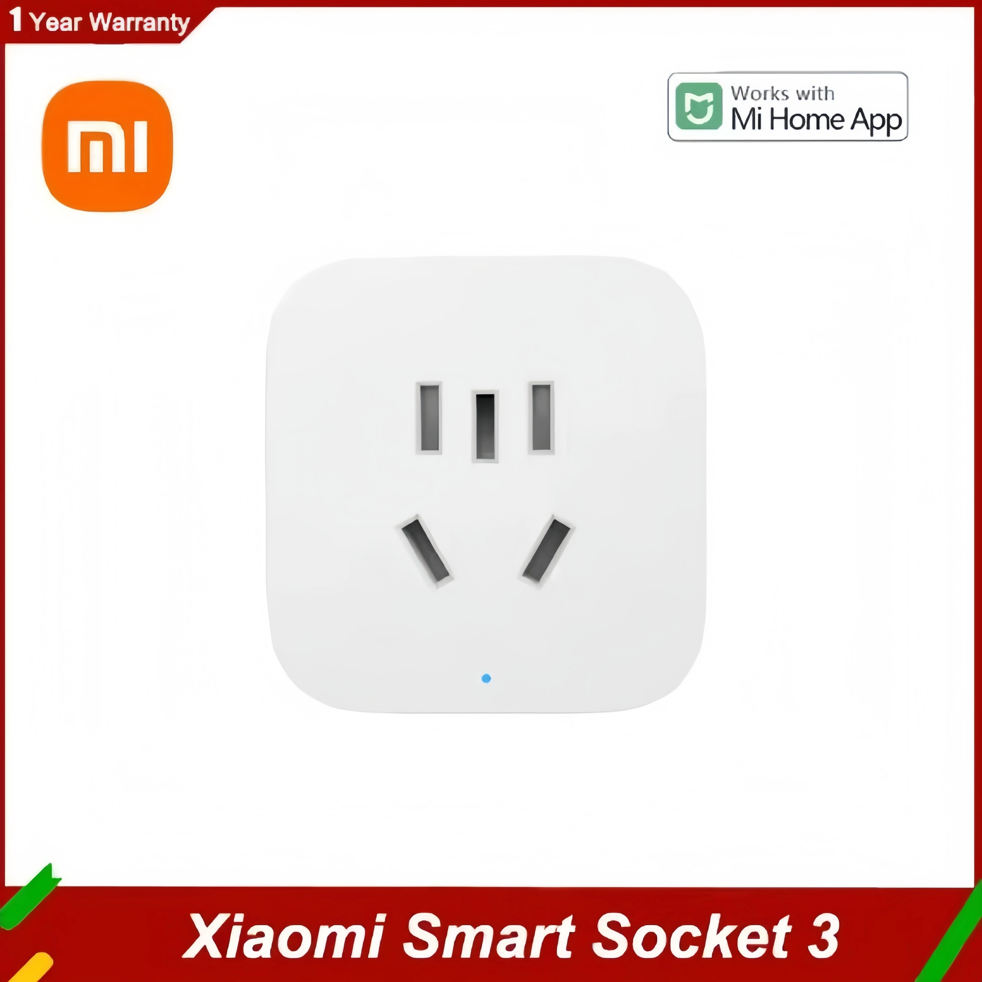 

Умная розетка Xiaomi Mijia 3 с Wi-Fi и статистикой энергопотребления, беспроводной адаптер дистанционного управления для домашней автоматизации с приложением Mi Home