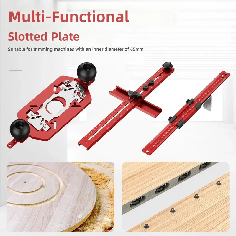 Woodworking Gong Machine Aluminum Alloy Multi-functional Base Trimming Milling Round Slotting Three-in-one Tool for Wood