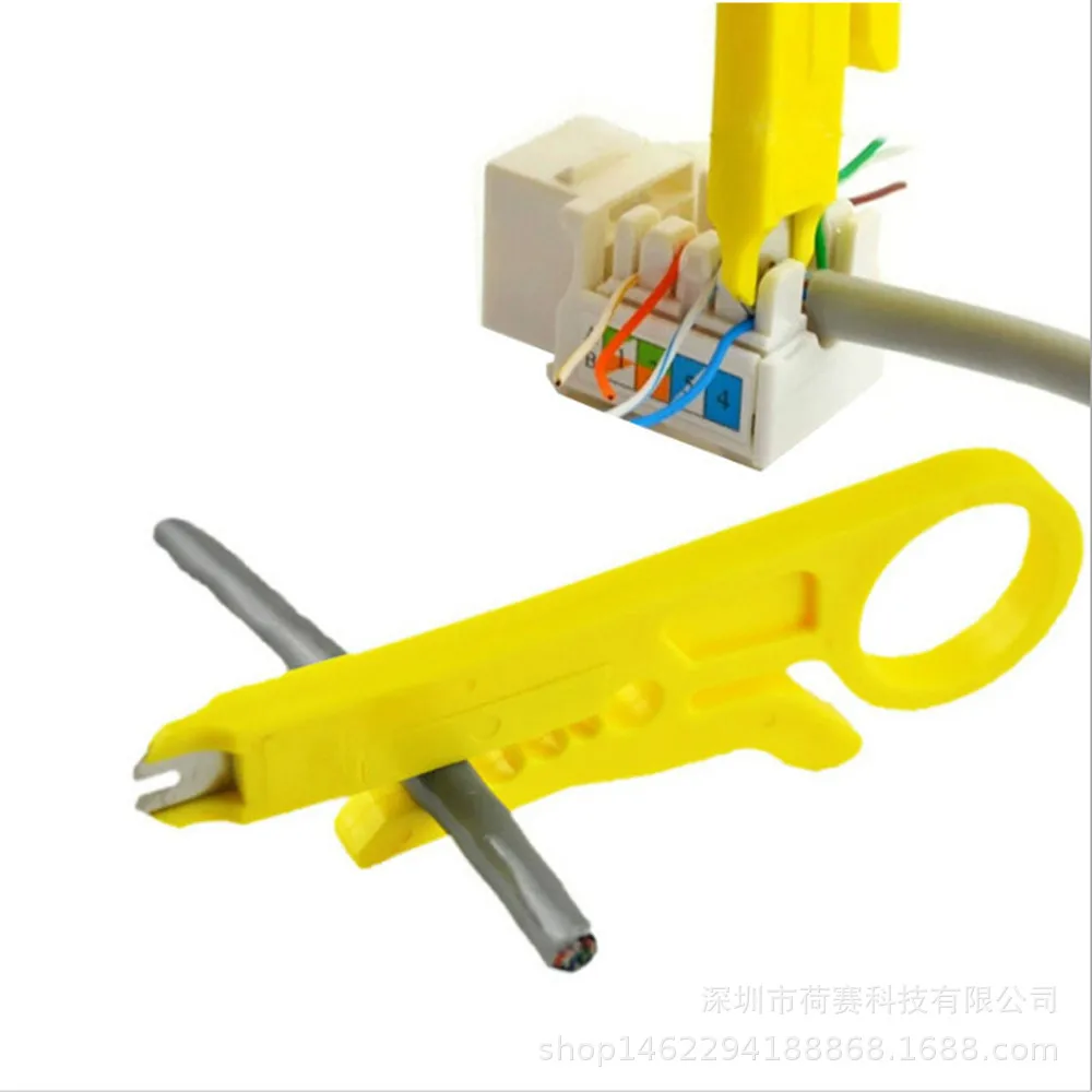 Yellow Wire Stripper, Simple and Practical Tool, Small Card Wire Cutter for Wiring Network Cables hand tools