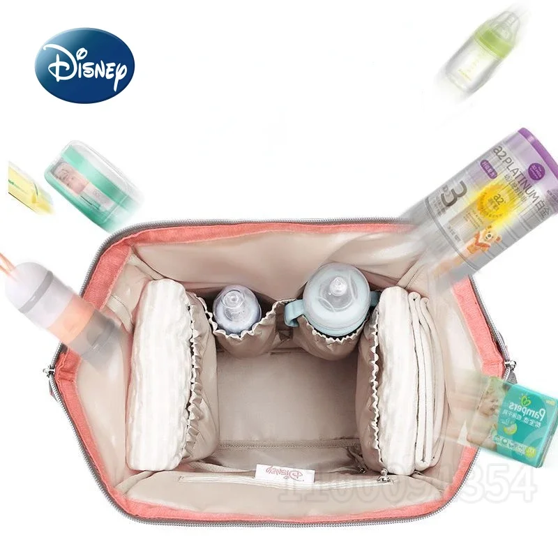 Disney-saco de fraldas desenhos animados, grande capacidade mochila, alta qualidade, luxo marca, saco de bebê, desenhos animados, moda, novo