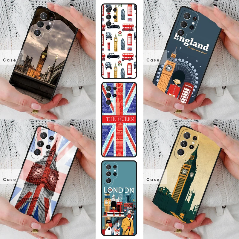 Phone Cases London - ลอนดอนเรดบัส บิ๊กเบ็นรูปแบบเคสโทรศัพท์ TPU สำหรับซัมซุงกาแล็กซี่ S26 S25