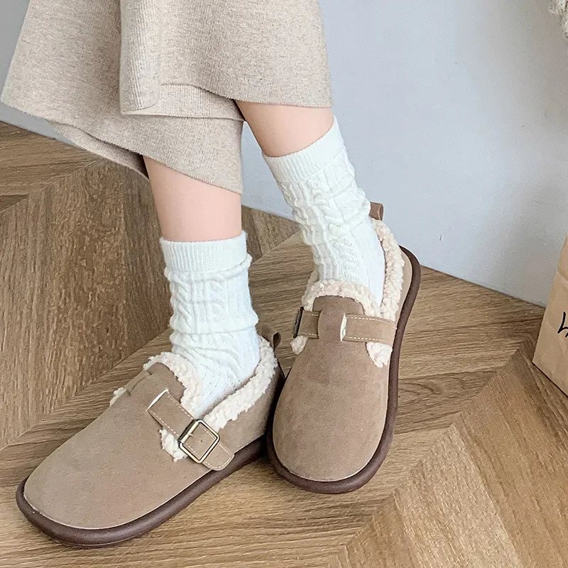 Solid Color Women Socks Autumn Winter Cashmere Thermal Kawaii Socks Women Japanese Fashion School Girls Thick Warmer Long Socks