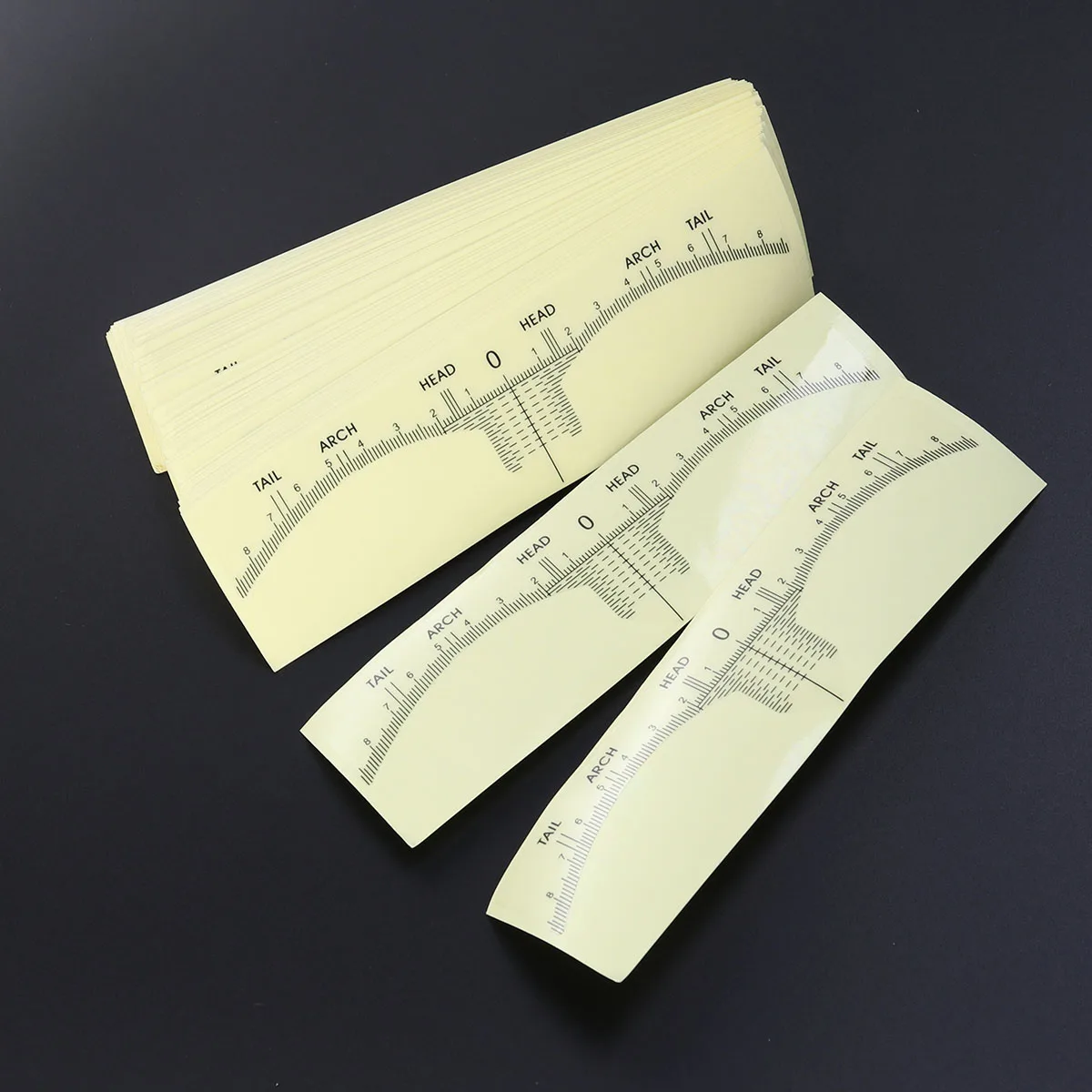 

100 pcs Eyebrow Ruler Sticker Waterproof Shaping Tool Microblading Measuring Flexible Template for Beginners