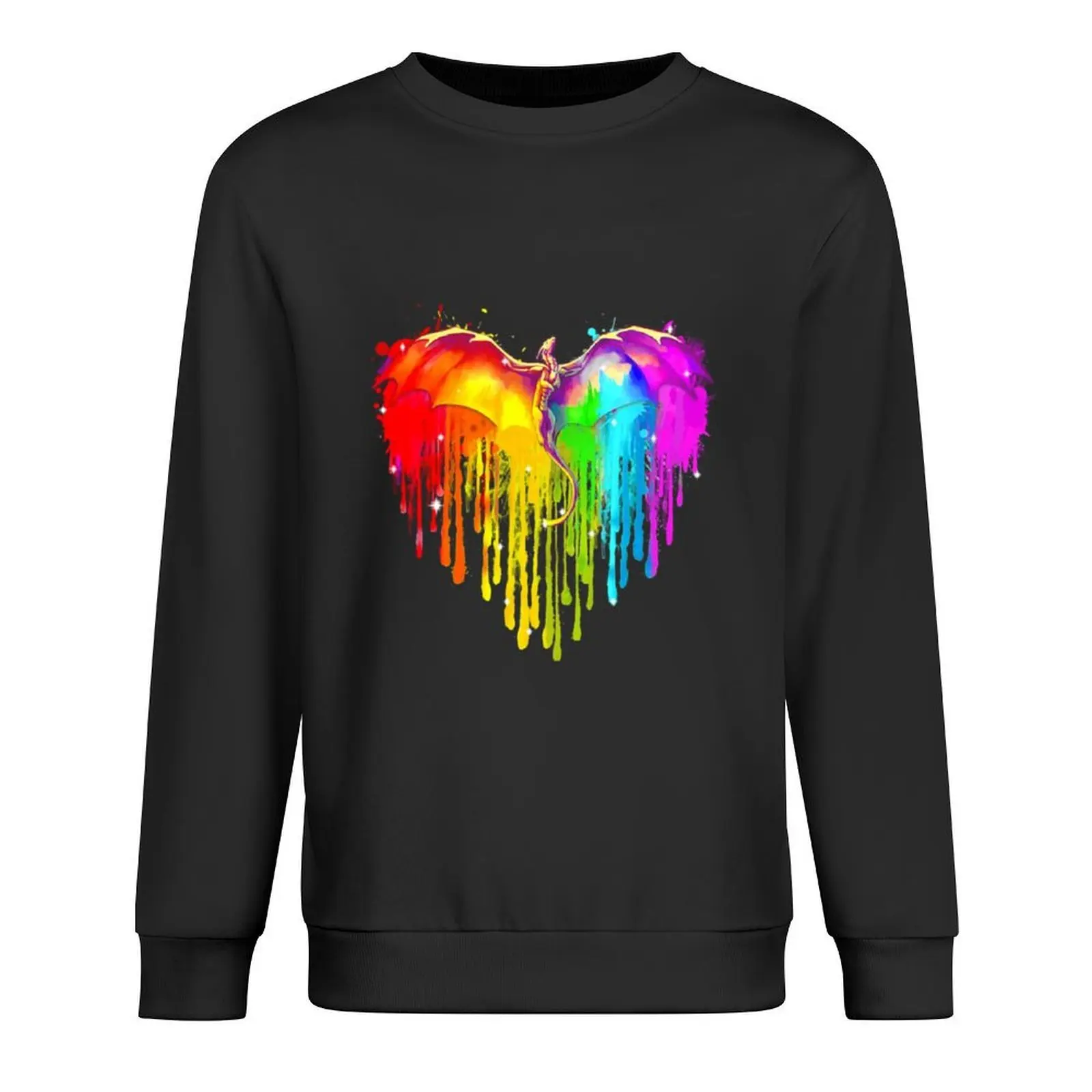 

Dragon LGBT Heart Watercolor Pullover men's clothes winter clothes mens clothes oversize sweatshirts