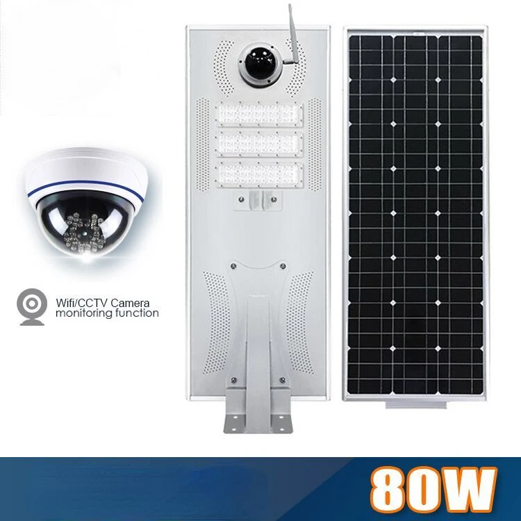 Ip66 4g Wifi Wireless Remote Control Solar Street Light With Security Camera Cctv Outdoor