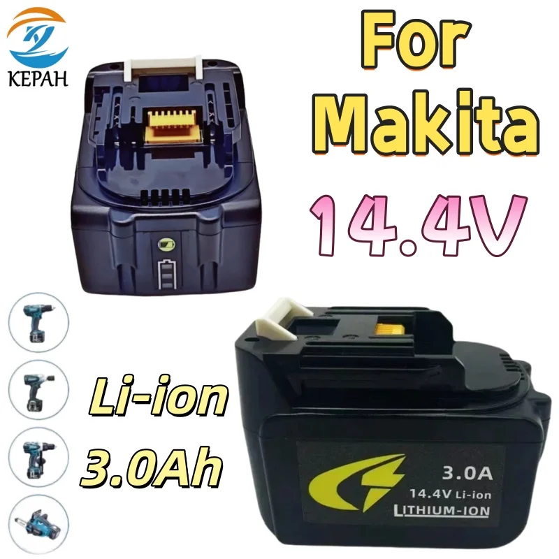 Für Makita 14,4 V 3,0 Ah wiederaufladbarer Li-Ion-Akku, kompatibel mit BL1430 BL1415 BL1440 192826-5 Modellen für Elektrowerkzeuge P108