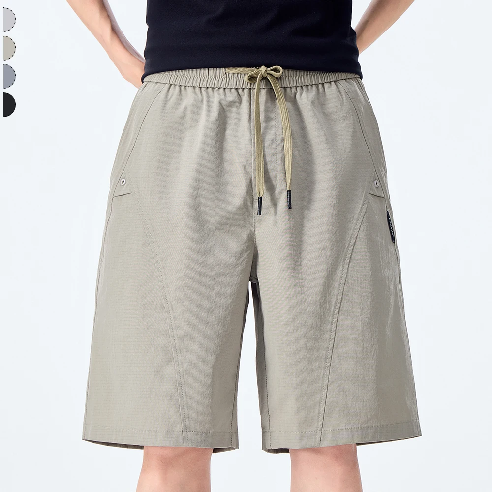 Ultra-thin Ice Silk Shorts Men's Summer Loose Cool Bermuda Beach Knee-length Pants Fashion Korean Youth Outdoor Sports Shorts
