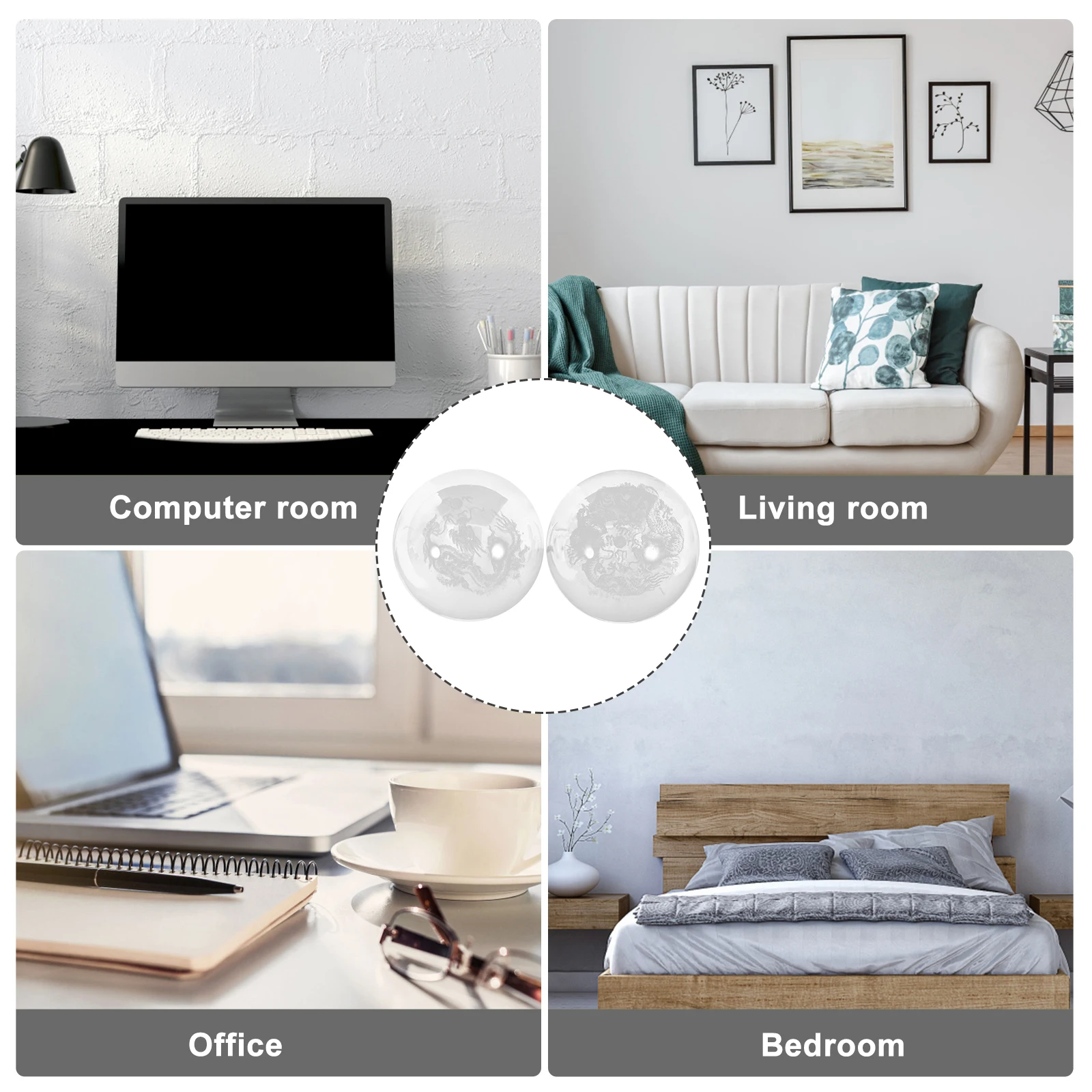 

2 шт., шарики для массажа рук, стеклянные, компактные, гладкие, вращающиеся, мяч для упражнений для рук, снимают боль в мышцах, массажный инструмент для циркуляции ладони