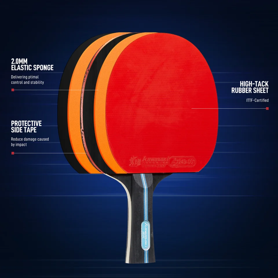【ksk 】スポーツセット Kawasaki Table Tennis Set 2 Rackets 3 Balls with Case, ITTF
