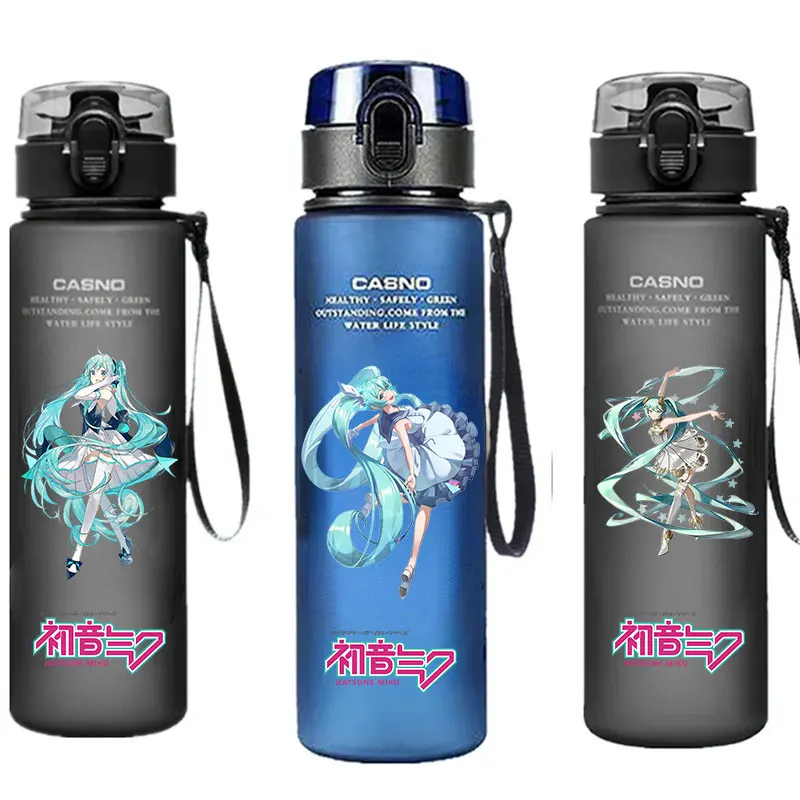 560ML Hatsune Miku Water Cup Style bere bottiglia d\'acqua per bambini bottiglia di plastica portatile per studenti di grande capacità all\'aperto