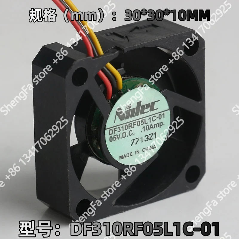 Cooling fan New Nidec 12V 24V 48V 3010 30X30X10MM 3CM AC EC three-line axial flow micro device router DF310RF05L1C-01 DC5V 0.10A