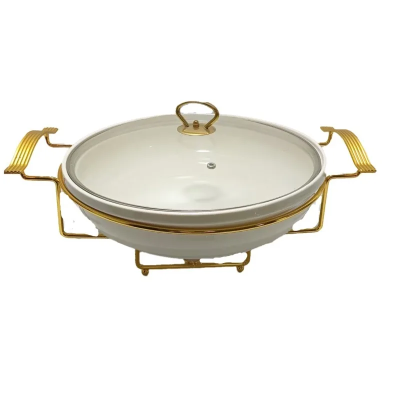 

Gold stainless steel self-service, lid can be hung heating container alcohol pot fire boiler
