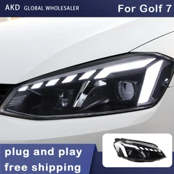 Car Styling Headlights for VW Golf7 Golf 7 MK7 Audi Type LED Headlight 2013-2018 Head Lamp DRL Signal Projector Lens Automotive