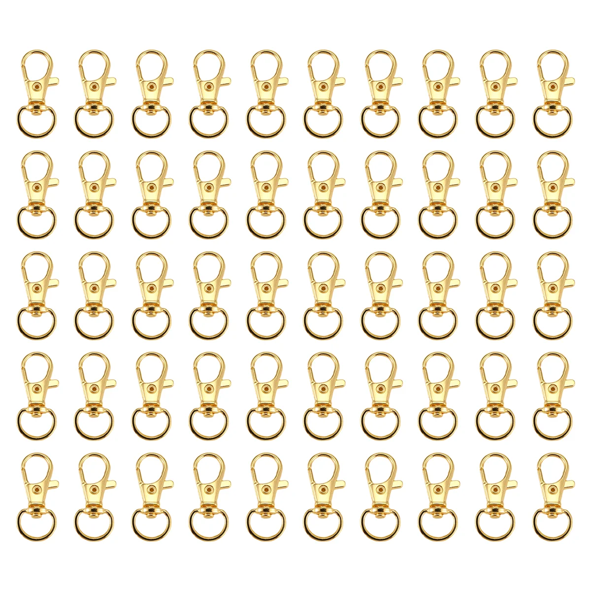 

NEW 50 Pcs Swivel Clasps Lanyard Snap Hook,Metal Swivel Lanyard Snap Hook Lobster Claw Clasp Gold
