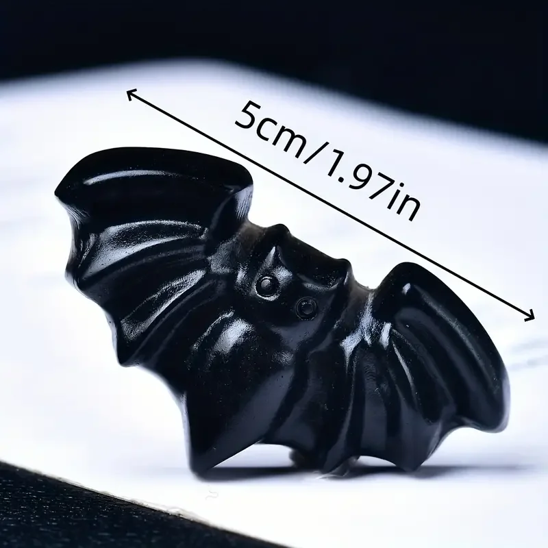 1pc Crystal carved bats, Halloween decorations, Halloween meditation stone gifts suitable for home decor.