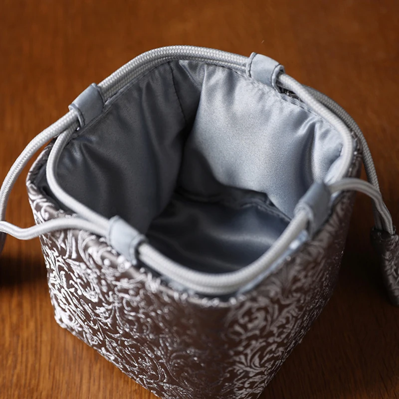 Thickened Travel Bag Weaving Brocade Cloth Bag Tea Pot Tea Cup Organizer Waterproof Storage Travel Essentials