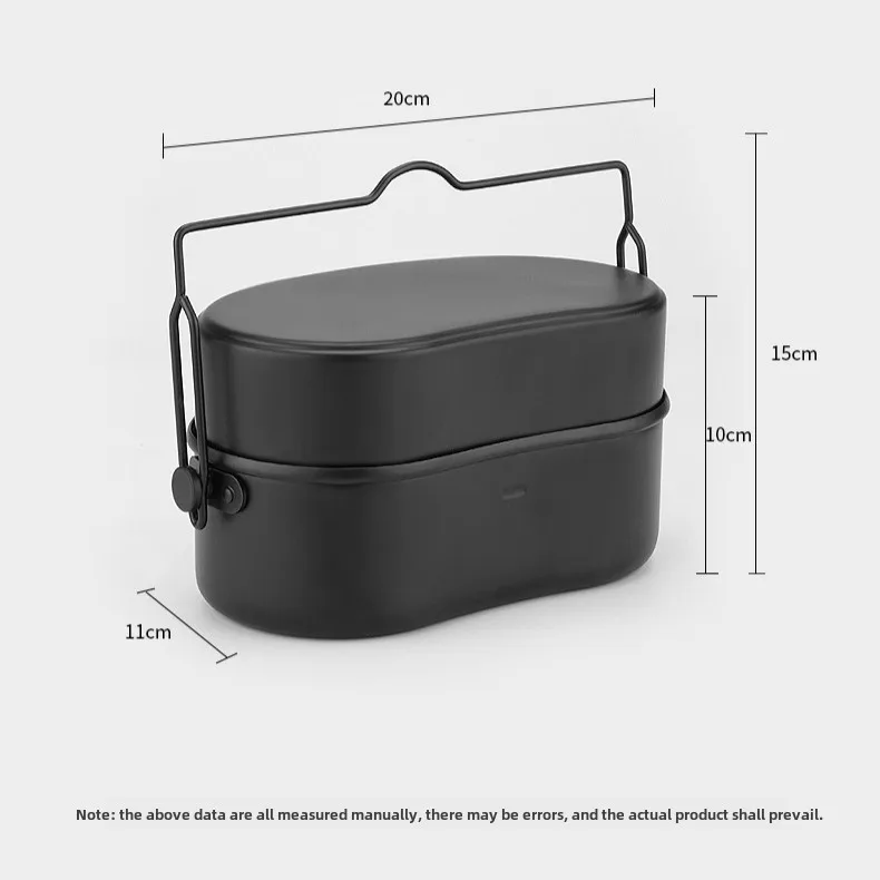 German Doublelayer Camping Lunch Box Leakproof Storage Aluminum Picnics Box Heat Resistant Insulated Lunch Box Outdoor Tableware view 2