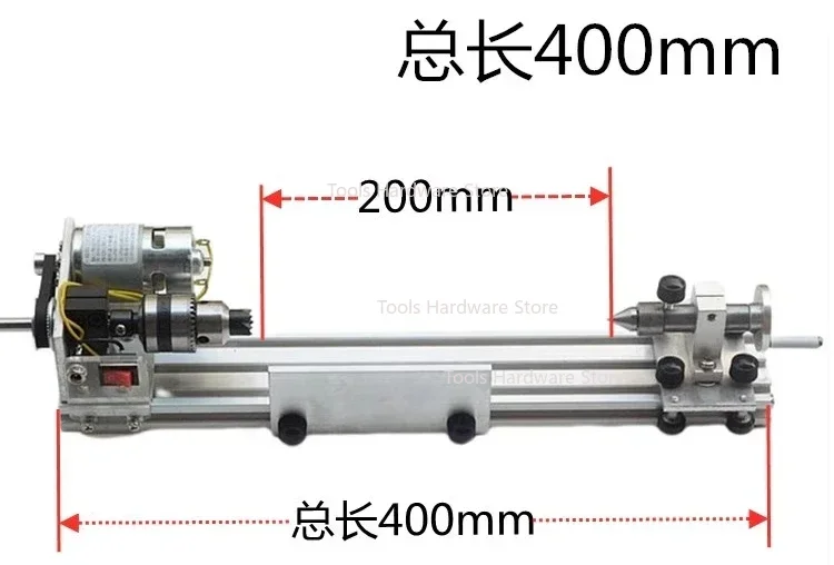 Lathe Polishing Machine Mini Metal Woodworking Lathe Stepless Speed Regulation High Precision Mini Lathe Beads Machine 220V 80W