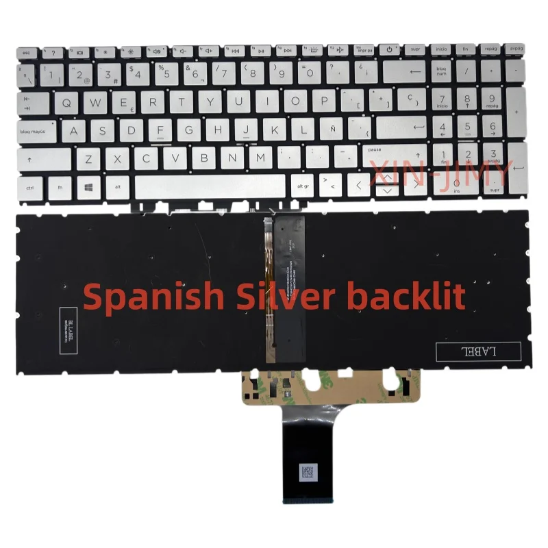Spanish Silver Laptop Keyboard For HP Pavilion X360 15-FD 15-FC 15-EG 15-EH 15S-ER 15-ER 17-CN 17-CP 17S-CU SP With Backlit