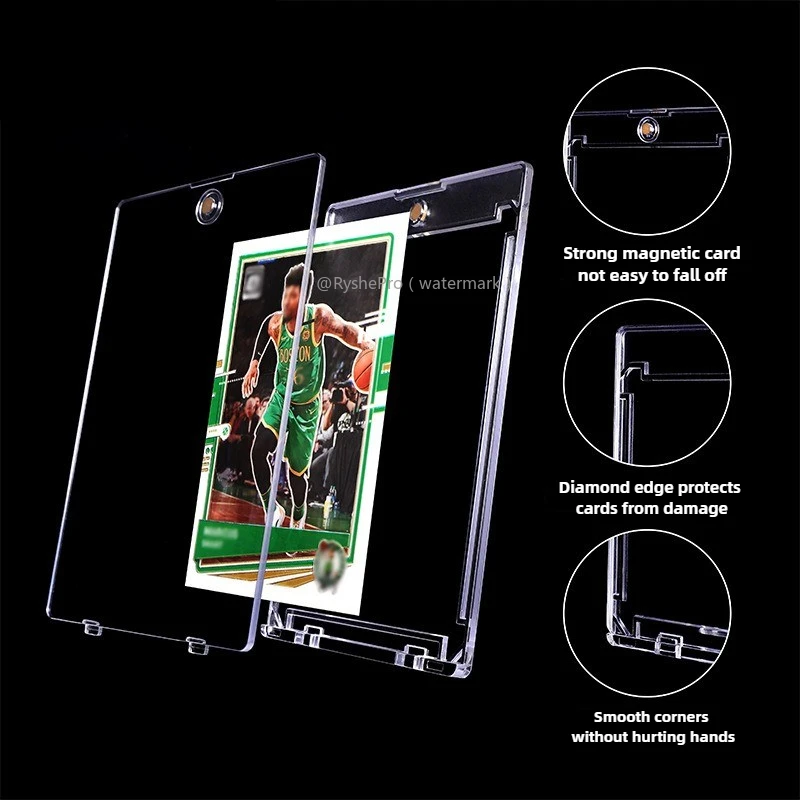 10 قطعة حامل البطاقة المغناطيسية 35pt بطاقة حامل لبطاقات التداول البلاستيك الصلب حافظة بطاقات ل MTG TCG البيسبول بطاقات رياضية