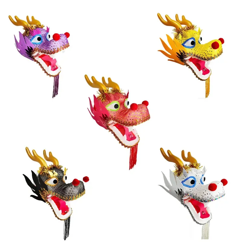 

Chinese Ribbon Dance Dragon Head Accessories For Adult Children Festival Performance Prop Fitness Product (Not Include Body)