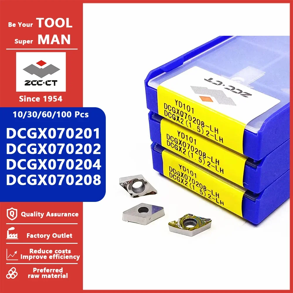 

ZCC CT оригинальный DCGX070201 DCGX070202 DCGX070204 DCGX070208 фрезерные вставки токарный инструмент DCGX LH LC твердосплавные фрезерные токарные инструменты