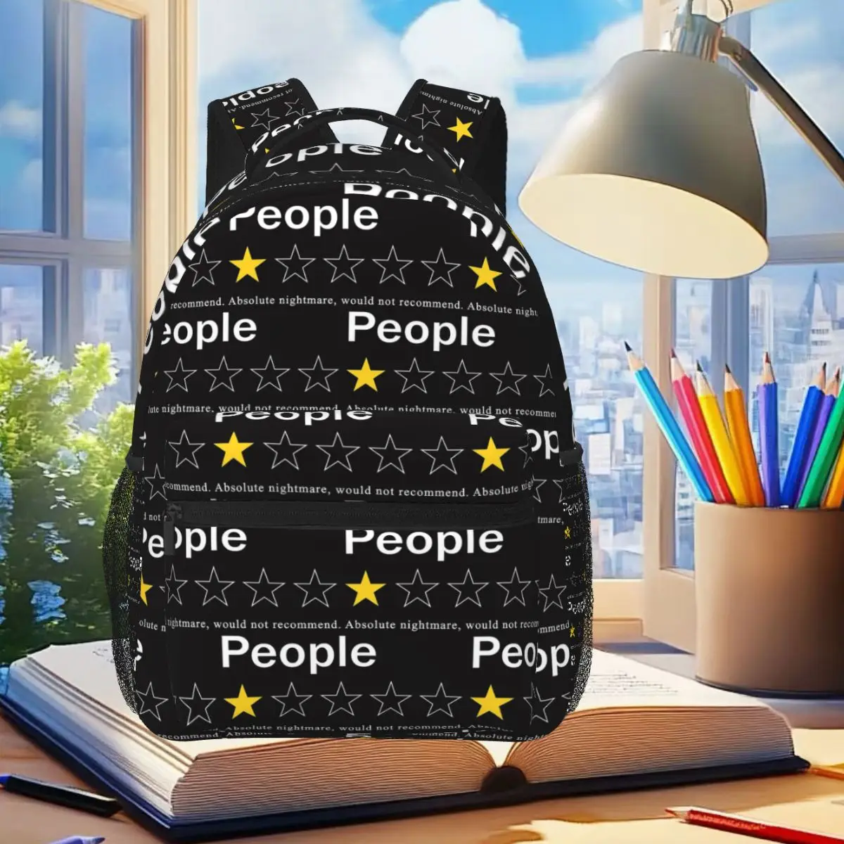 Funny Letter People Absolute Nightmare Would Not Recommend Backpack Student Boys Girls BookBag School Bag Shoulder Bags