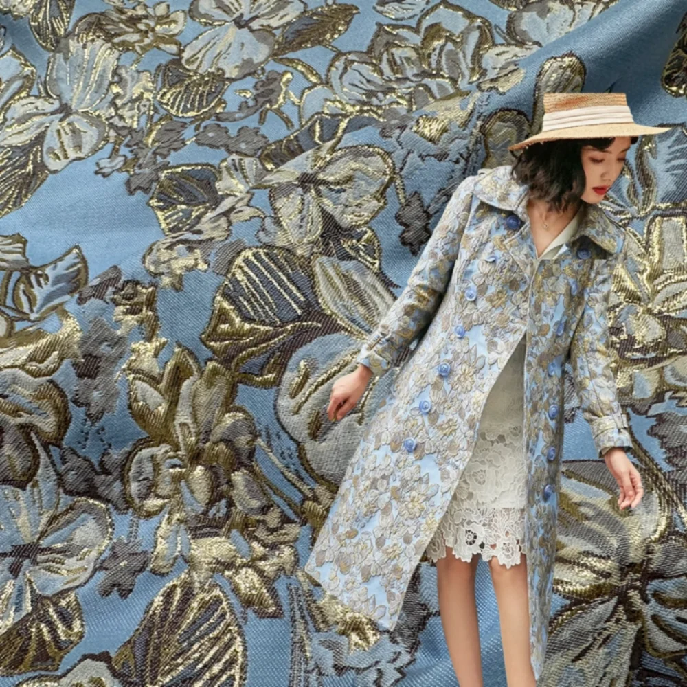 

Metal Wire Jacquard Windbreaker Fabric for Diy Sewing Skirt Jacket Suit Brocade Fashion Clothing Cloth By The Meter