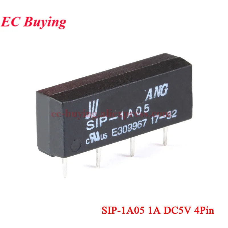 20Pcs/1pc DC 5V 12V 24V Reed Relay SIP-1A05 SIP-1A12 SIP-1A24 1 Set Normally Open NO 1A DC5V DC12V DC24V 4Pin Rele