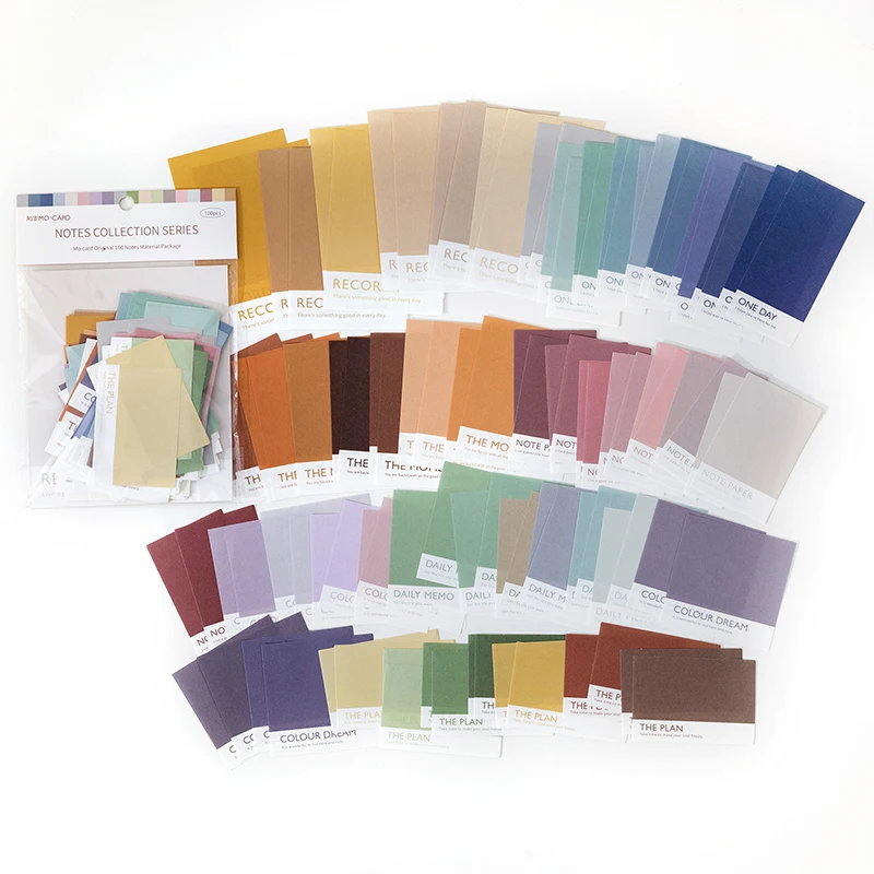 JIANQI 100 stks/pak Vintage Memo Papier Set DIY Scrapbooking Schoolbenodigdheden Decor Junk Journal Markering Briefpapier Notities Papier