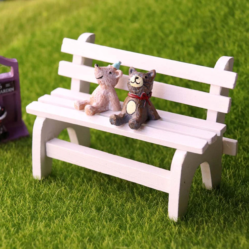 2 PCS Small White Chair Mini Chairs Furniture Tiny Indoor Miniature Dollhouse Wooden Office