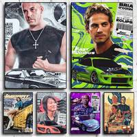 F-Fast And F-Furious 2 Classic Vintage Vintage Poster HD Art Sticky Wall Waterproof Home Living Room Bar Aesthetic Decoration