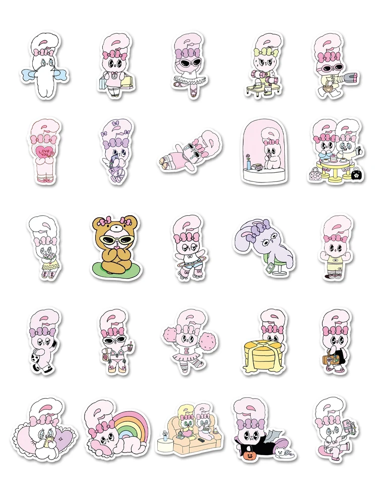 50 قطعة من ملصقات أليس الأرنب اللطيفة الكرتونية اللطيفة المقاومة للماء للتزلج على الجليد ملصق منزلي عتيق #4