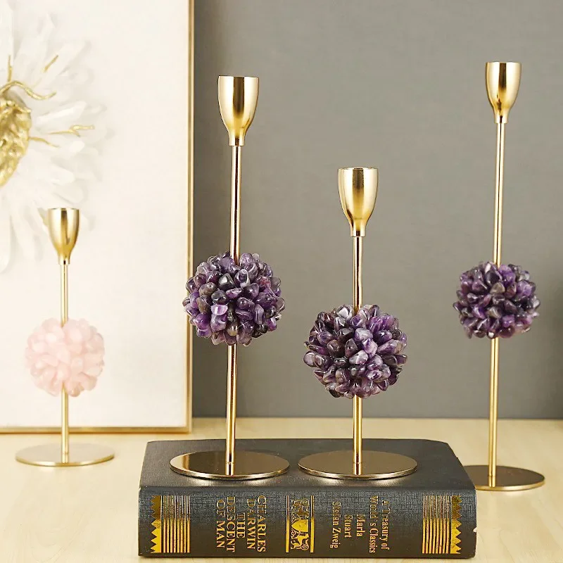European Style Crystal Candle Holder Elegant Home Decor Ornament Romantic Dinner Table Centerpiece Handicraft Light Stand