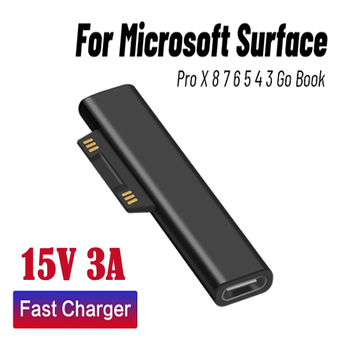 For Microsoft Surface Pro X 8 7 6 5 4 Go Book to Type C PD Adapter Tablet Fast Charging Plug Converter Magnetic Charger Adapter