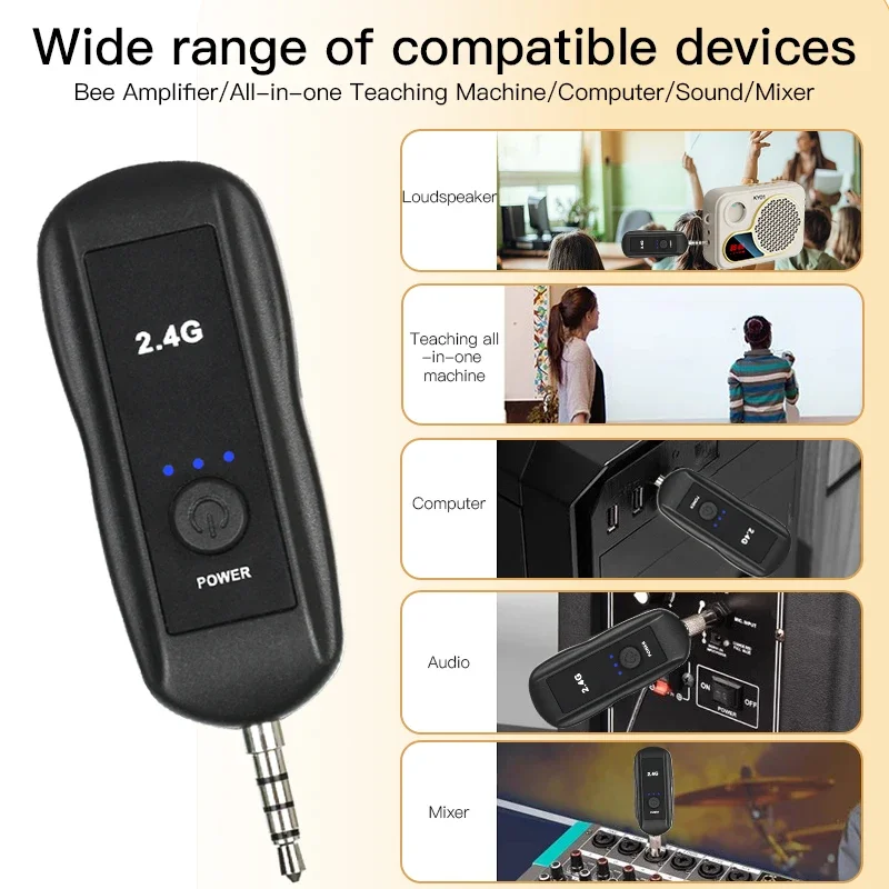 KEBIDUMEI 2.4G Head-mounted Microphone Mic Wireless Lavalier Microphone Set for Amplifier Voice Speaker Teaching Tour Guide image 6