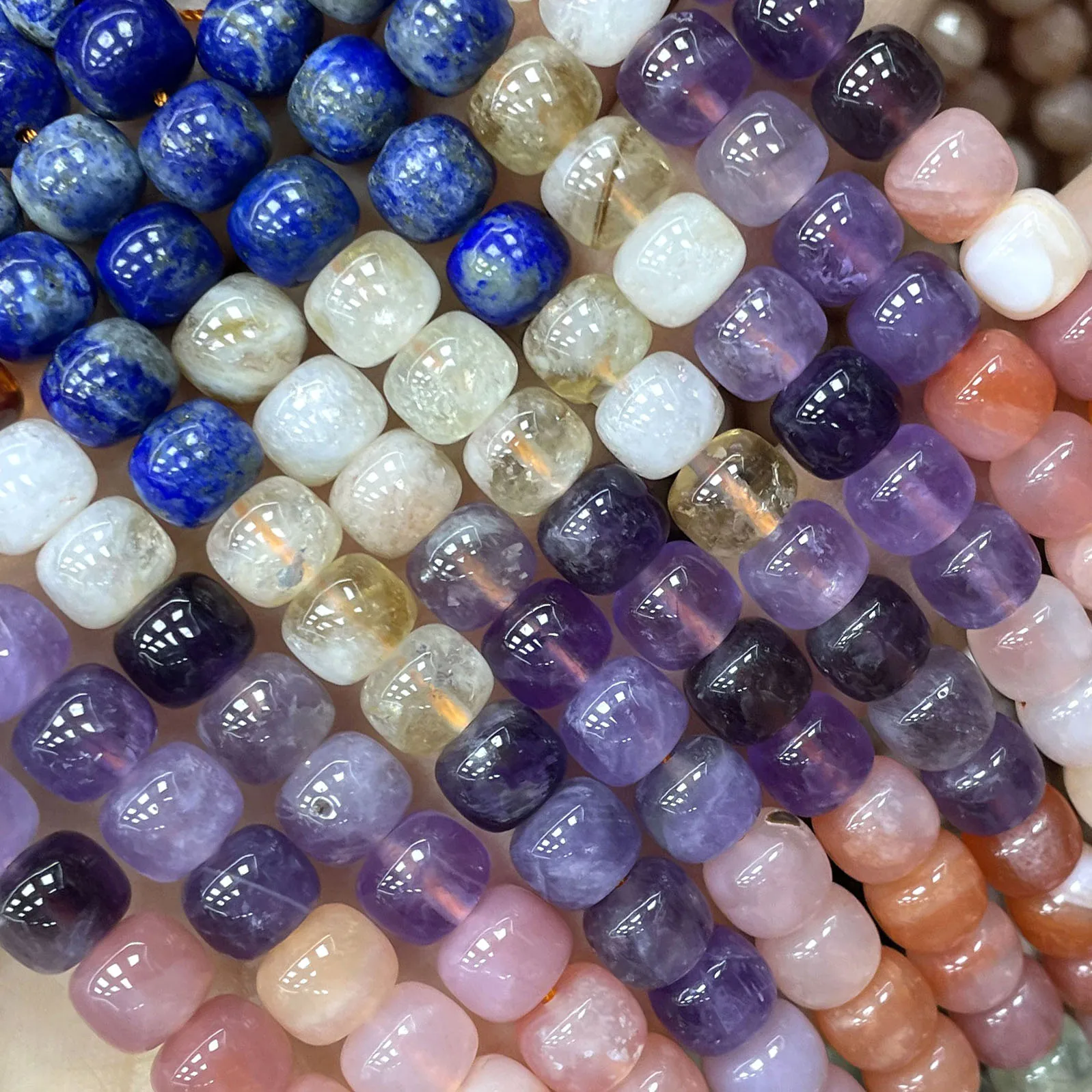 7X8MM Natürliche Edelsteinperlen Vintage Citrin Aquamarin Apatit Lose Zwischenperlen für Schmuckherstellung DIY Armband Anhänger Zubehör – Detail 16