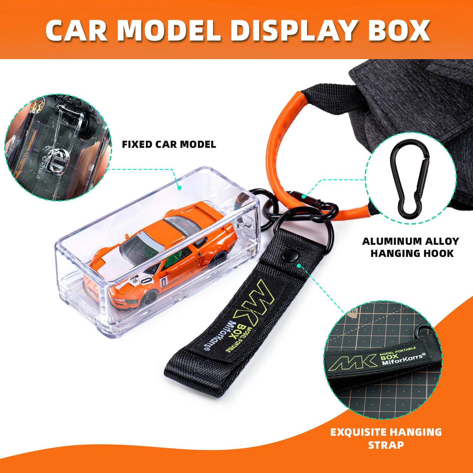 

1/64 Scale Diecast Model Car Display Case portable dust-proof storage box,hanging accessory