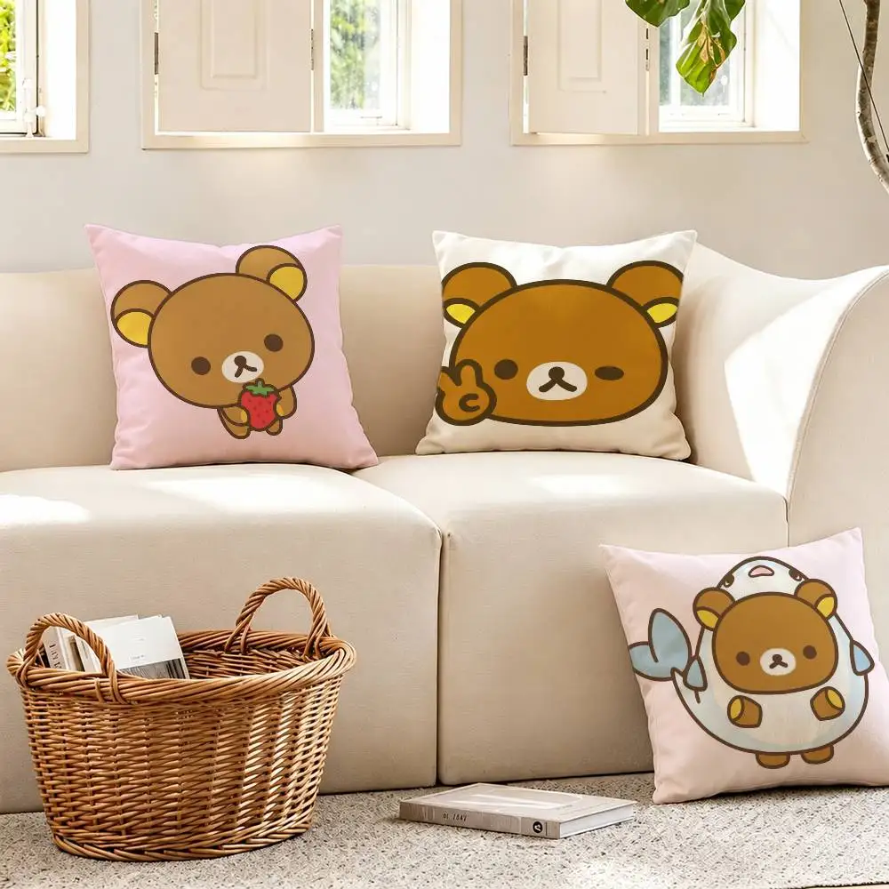 Cartoon R-Rilakkumas Pillow Case for Sofa Living Room Home office Decor Protective Cover
