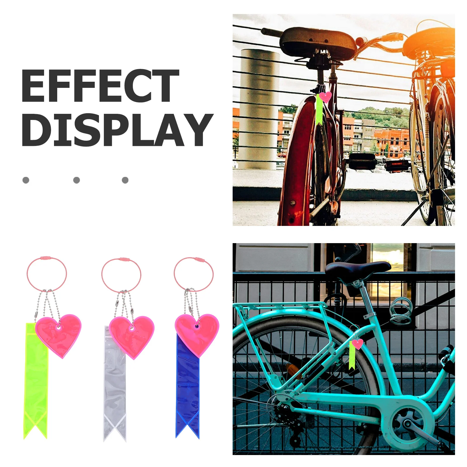3 قطع من أشرطة عاكسة لركوب الدراجات: عاكسات PVC عالية الوضوح لمقعد الدراجة وحقيبة الظهر معدات السلامة الليلية مع تصميم قلادة